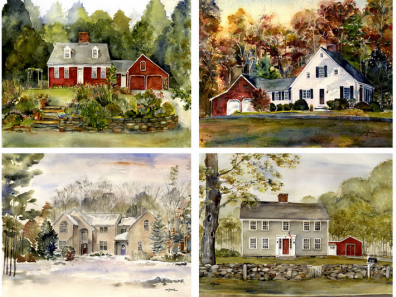 sample watercolor paintings by Marguerite Bride