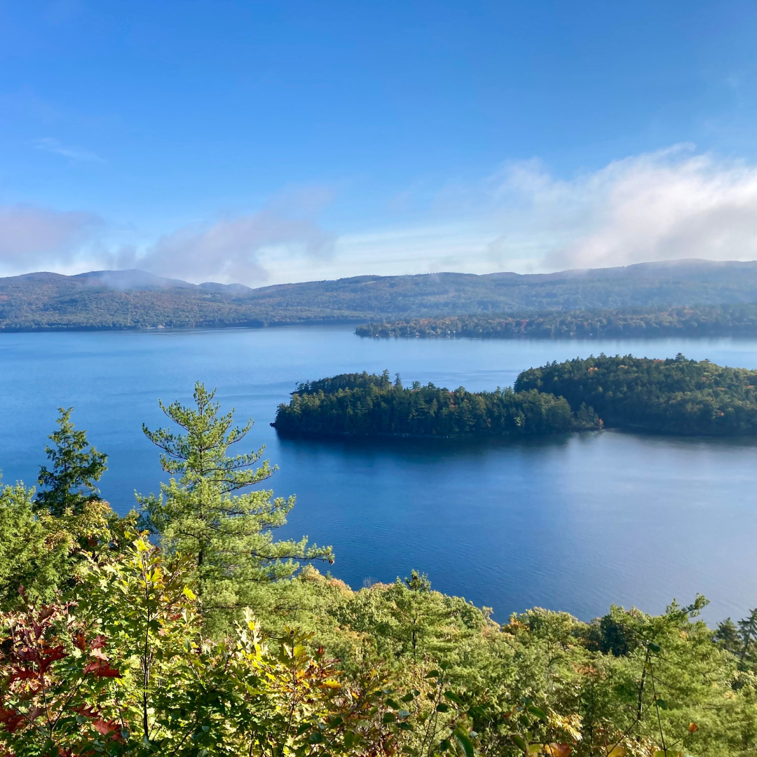 A view of Newfound Lake from the top of Little Sugarloaf Mountain.
