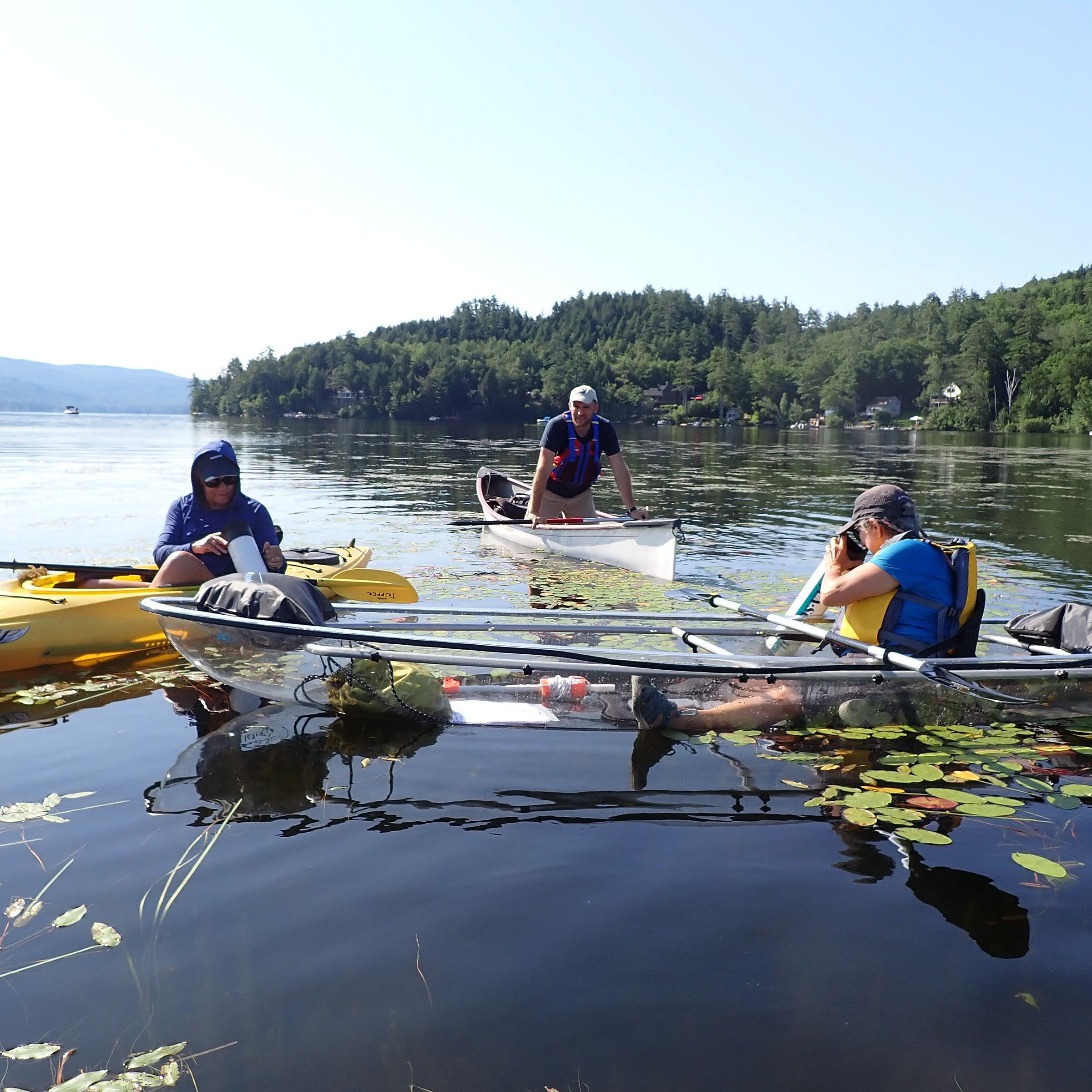 Paddlers training to be Newfound weed watchers