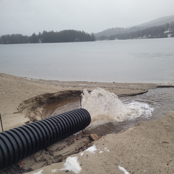 Stormwater flows into the lake.